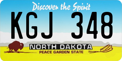 ND license plate KGJ348