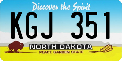 ND license plate KGJ351