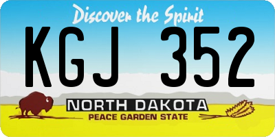 ND license plate KGJ352