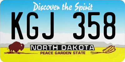 ND license plate KGJ358