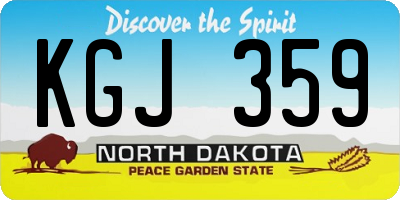 ND license plate KGJ359