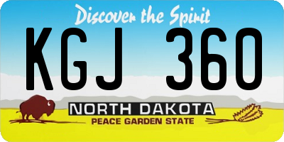 ND license plate KGJ360