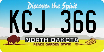 ND license plate KGJ366