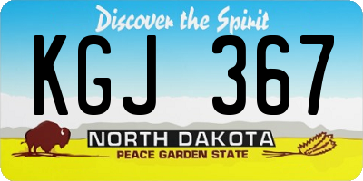 ND license plate KGJ367