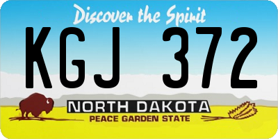 ND license plate KGJ372