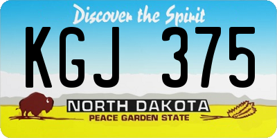 ND license plate KGJ375