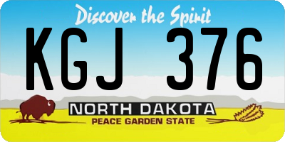 ND license plate KGJ376