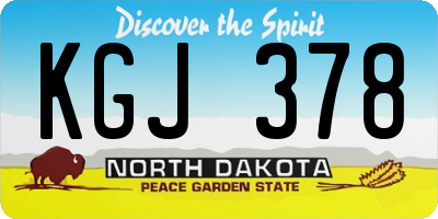 ND license plate KGJ378