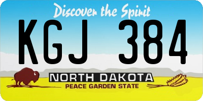 ND license plate KGJ384