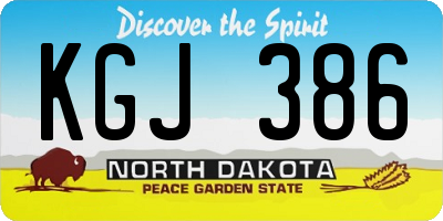 ND license plate KGJ386