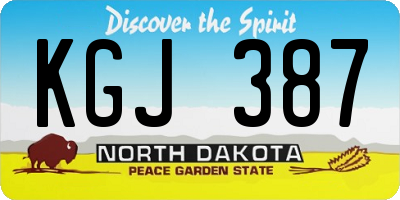 ND license plate KGJ387