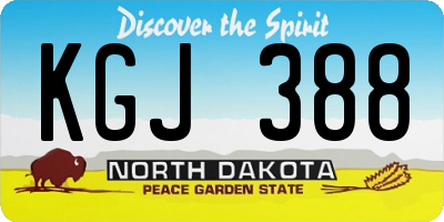 ND license plate KGJ388
