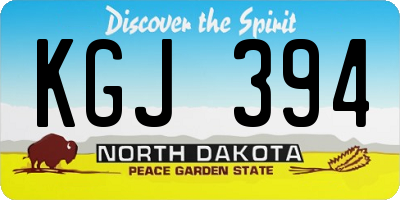 ND license plate KGJ394