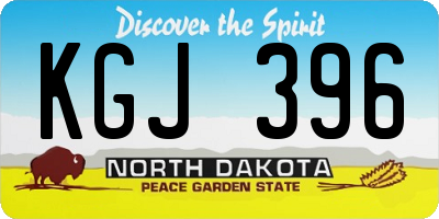 ND license plate KGJ396
