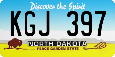 ND license plate KGJ397