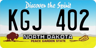 ND license plate KGJ402