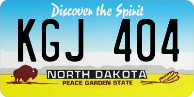 ND license plate KGJ404