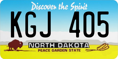 ND license plate KGJ405