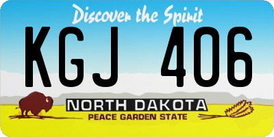 ND license plate KGJ406