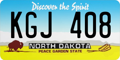 ND license plate KGJ408