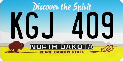 ND license plate KGJ409