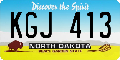 ND license plate KGJ413