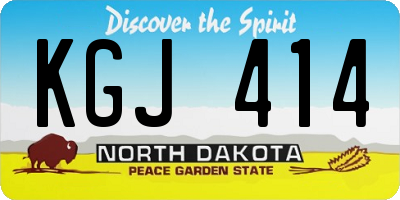ND license plate KGJ414