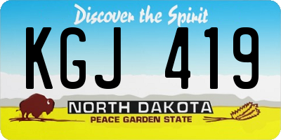 ND license plate KGJ419