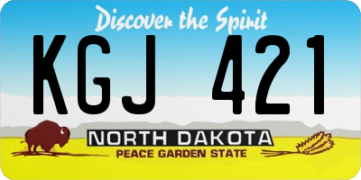 ND license plate KGJ421