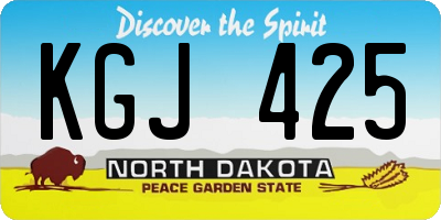 ND license plate KGJ425