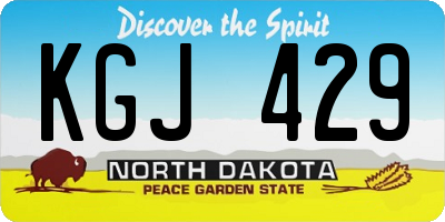 ND license plate KGJ429