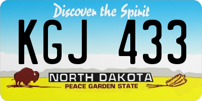 ND license plate KGJ433
