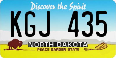 ND license plate KGJ435