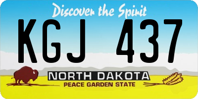 ND license plate KGJ437