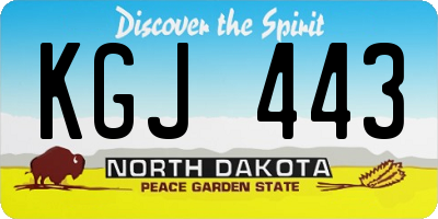 ND license plate KGJ443