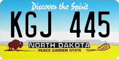 ND license plate KGJ445