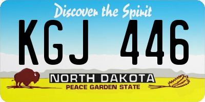 ND license plate KGJ446