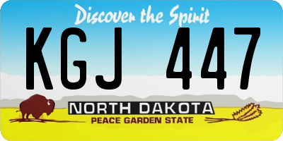 ND license plate KGJ447