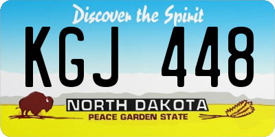 ND license plate KGJ448