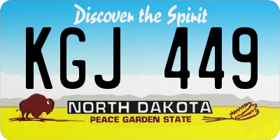 ND license plate KGJ449