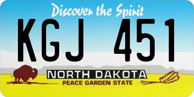 ND license plate KGJ451