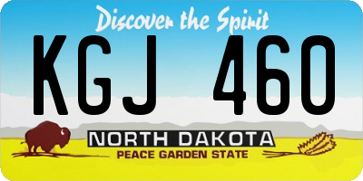 ND license plate KGJ460