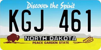 ND license plate KGJ461