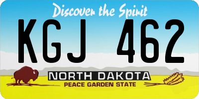 ND license plate KGJ462