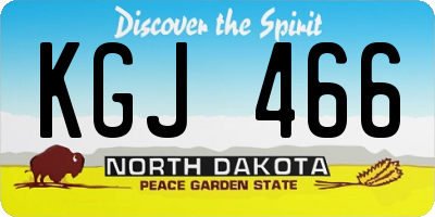 ND license plate KGJ466