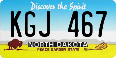 ND license plate KGJ467