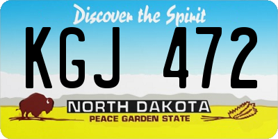ND license plate KGJ472