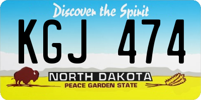 ND license plate KGJ474