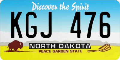 ND license plate KGJ476