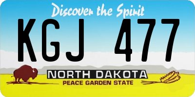 ND license plate KGJ477